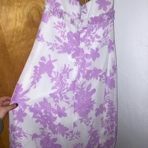 David's Bridal Lavender and White Dress